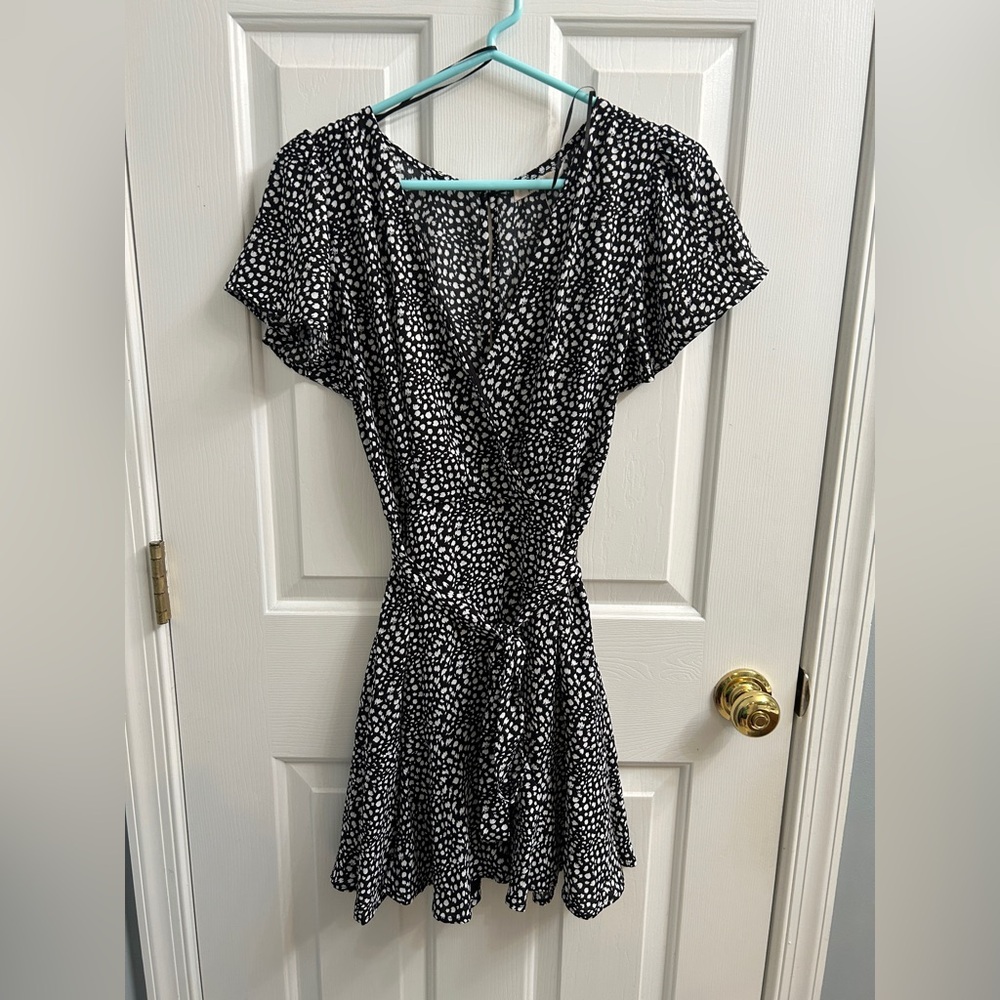 NWT Francesca’s Black and White Polka Dot Dress